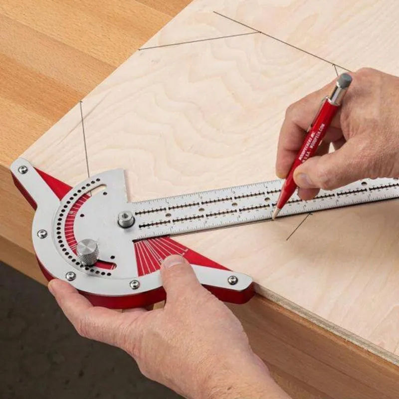 

O50 Edge Tool Angle Protractor Measure Ruler Steel Woodworkers Carpentry Efficient Woodworking Rule Angle Protractor Stainless