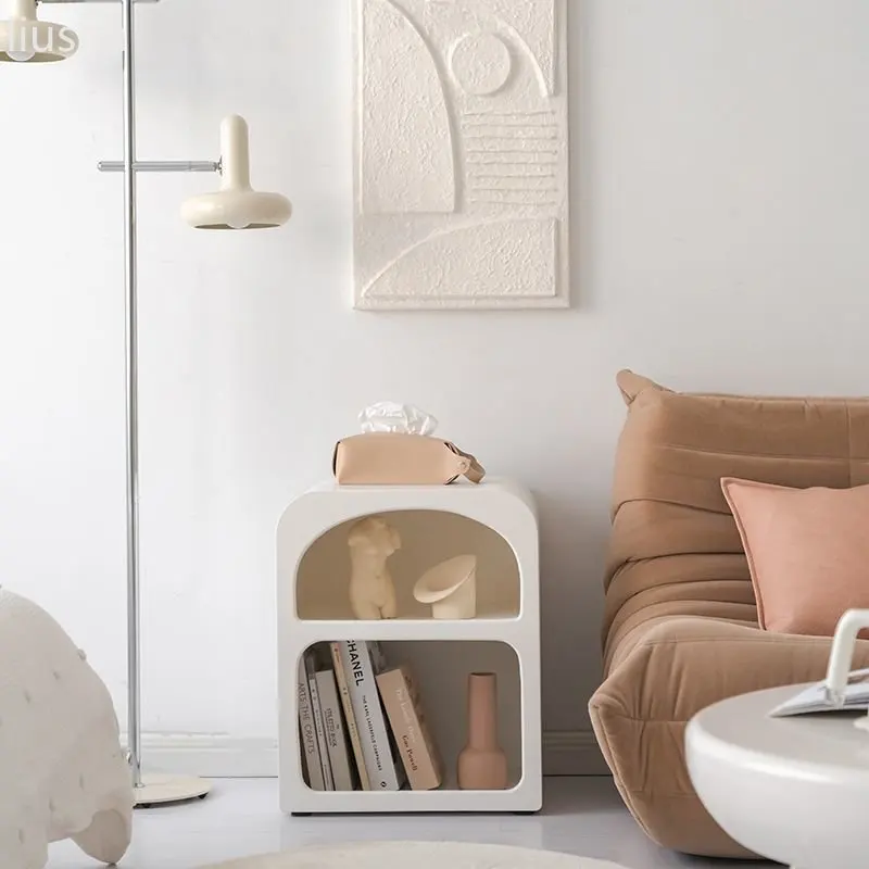 

Italian Wind Bedside Table Bedroom Bedside Cabinet Modern Small Space Cream Style Cabinet White Living Room Sofa Side Cabinet