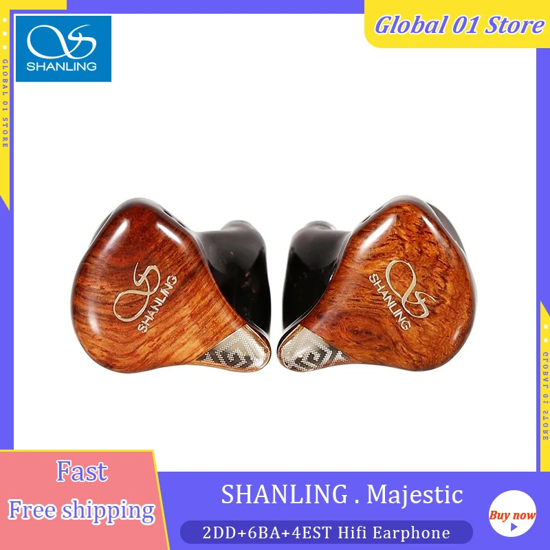 Трибридные наушники-вкладыши SHANLING MAJESTIC 4EST + 2DD 6BA 12 Driver