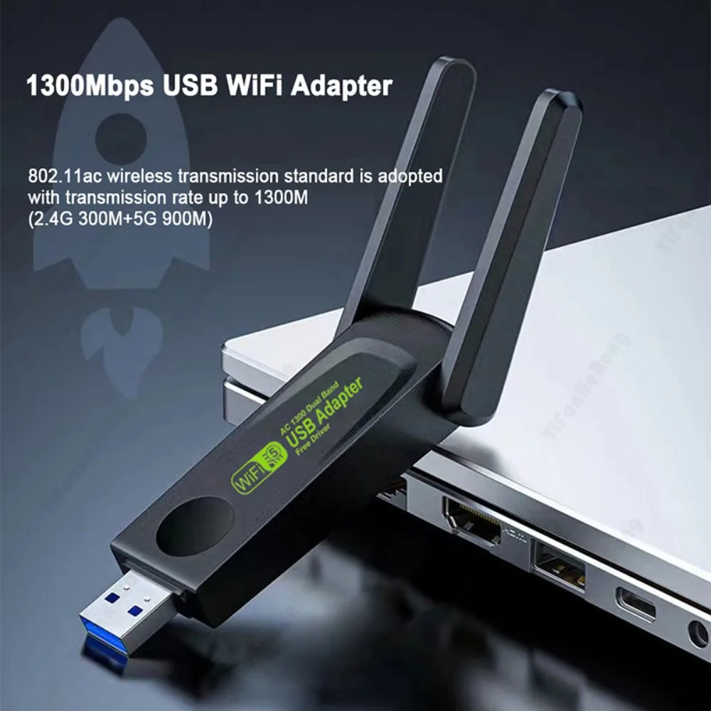Беспроводной USB Wi-Fi адаптер 1300 Мбит/с 2 4 ГГц