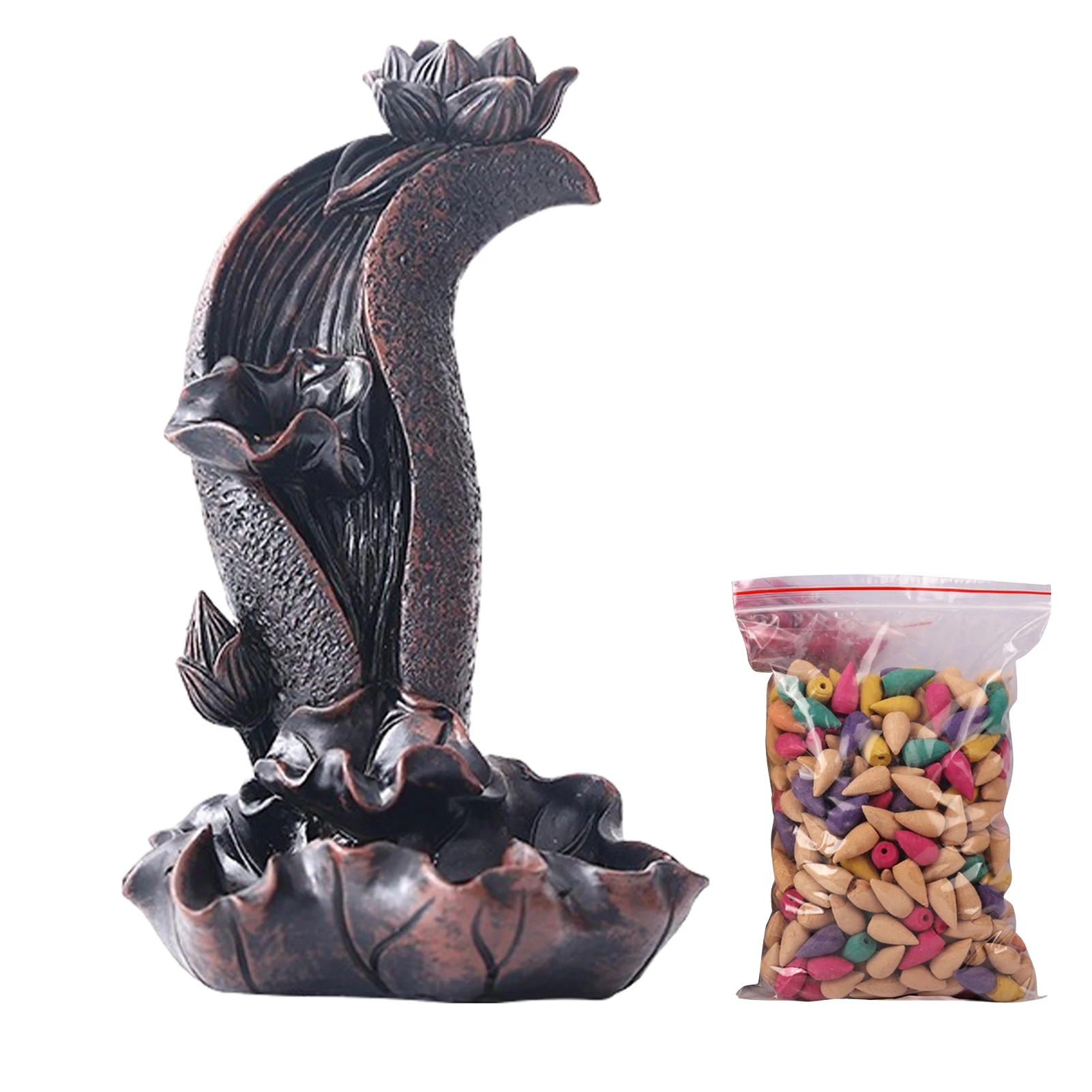 

Lotus Burner Aroma Incense Holder Burner Waterfall Backflow Home Decor Buddhist Aroma Censer For Tea House Home Decor