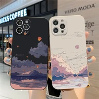 couple ins vintage mountain phone case for iphone 11 12 13 pro max 8 7 6s plus 12 13mini x xr xs max lens protective funda coque