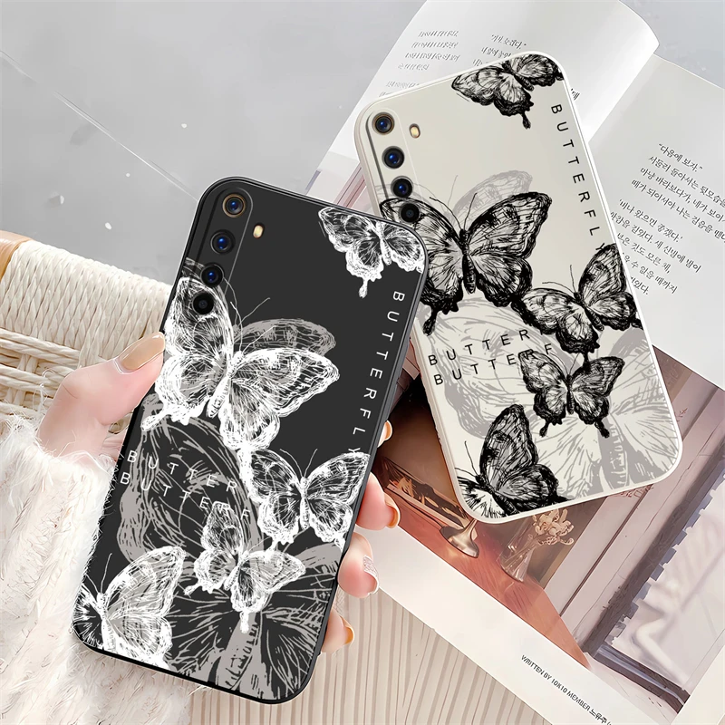 INS ретро-телефон в виде бабочки для OPPO Realme Narzo 20 30 50 Pro 30A 50I Prime силиконовый мягкий