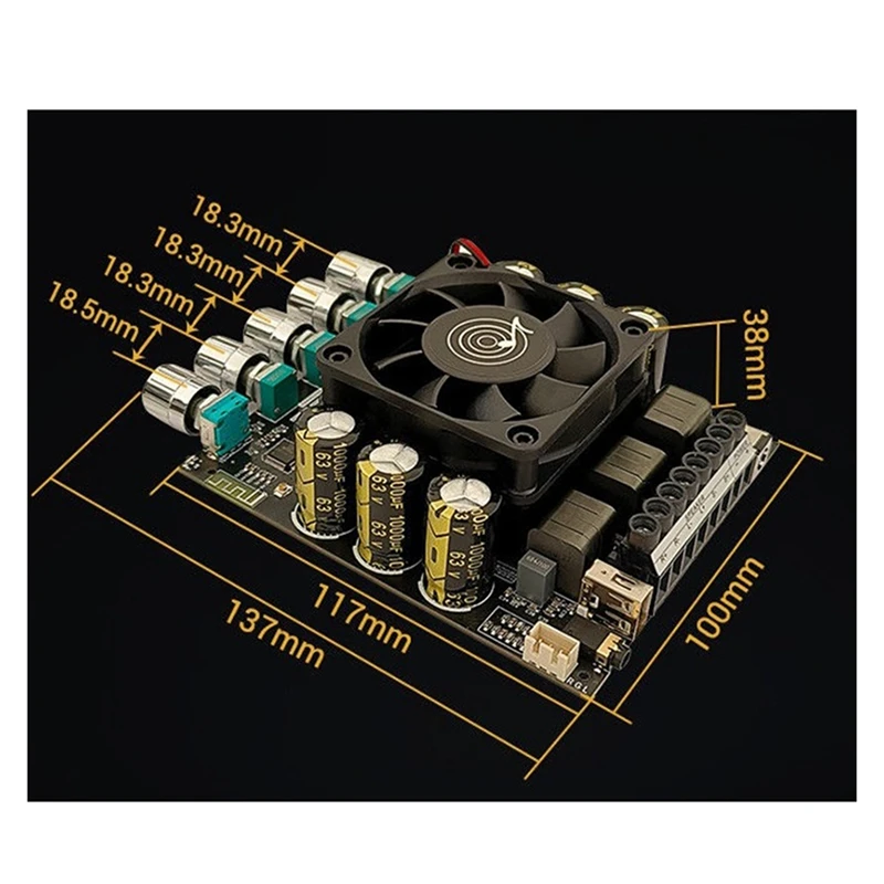 Модуль платы усилителя Bluetooth 2X160 Вт + 220 TDA7498E ADAU1701