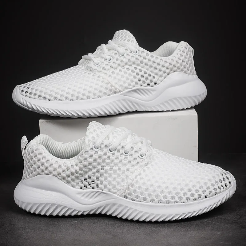 

Кроссовки мужские на шнуровке, легкие дышащие кеды для бега, прогулок, плоская подошва, летняя обувь