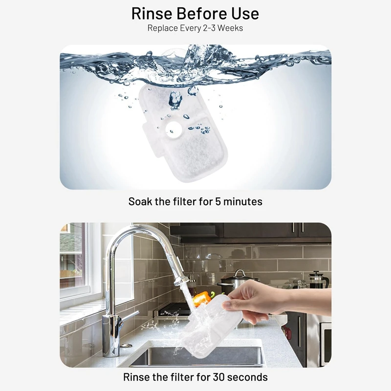 12 шт. сменные фильтры для беспроводного водяного фонтана кошек Dockstream PLWF005/PLWF115/WF105