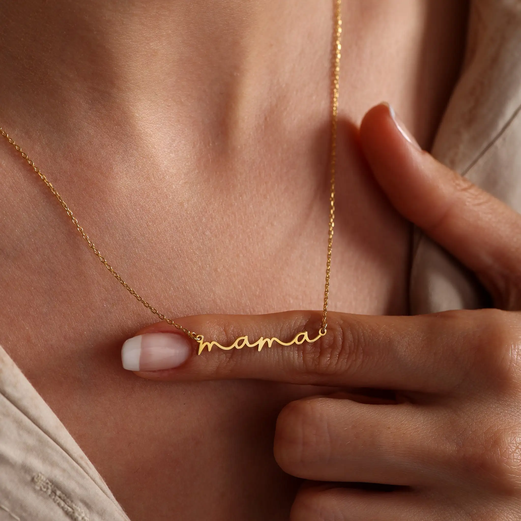 

Dainty Mama Necklace - 14K Gold Name Necklace - Stainless Steel Name Necklace - Mother Necklace - Gift for Mom