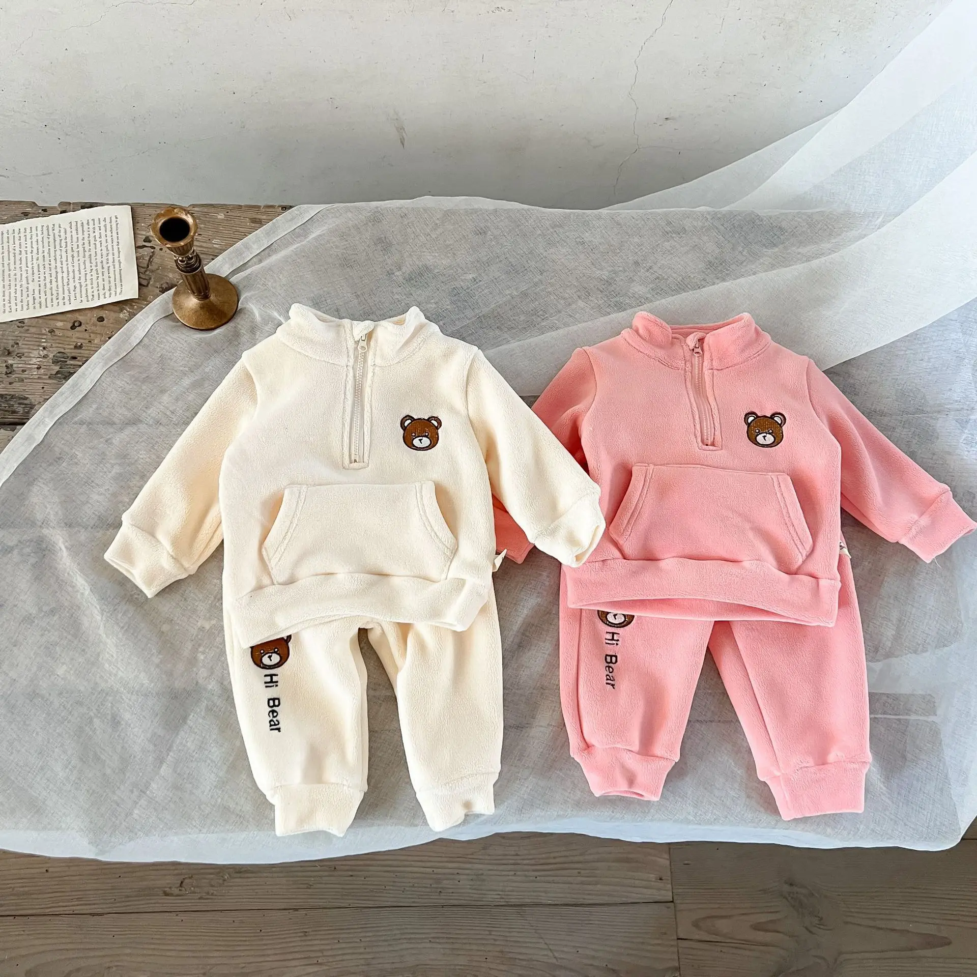 

Autumn Baby Clothes Sets Winter Fleece Long Sleeve Newborn Infant Boys Girls Shirt Top+Pants 2pcs Sport Suits Toddler Tracksuits