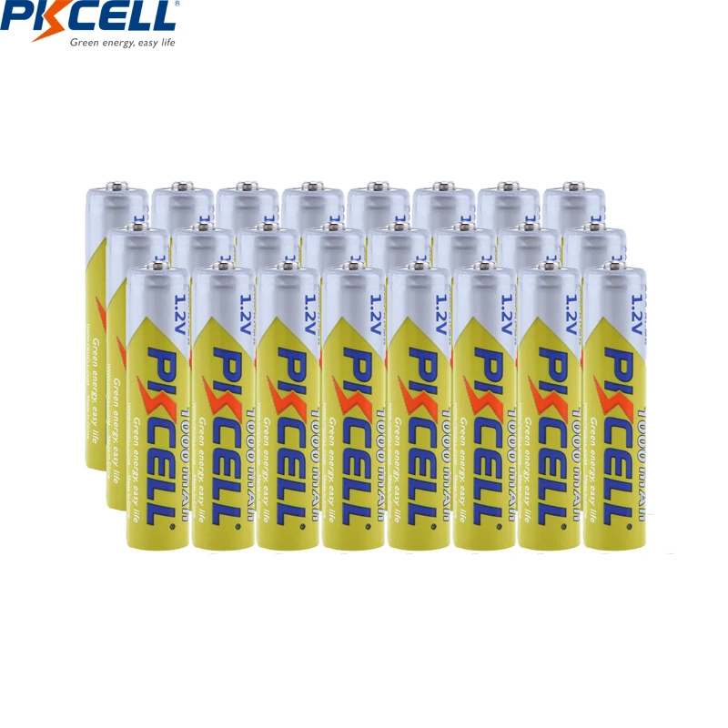 

24PC PKCELL AAA 1000mA NIMH Battery 3A AAA Rechargeable Battery Batteries 1.2V Ni-MH Baterias for Camera Flashlights Toys