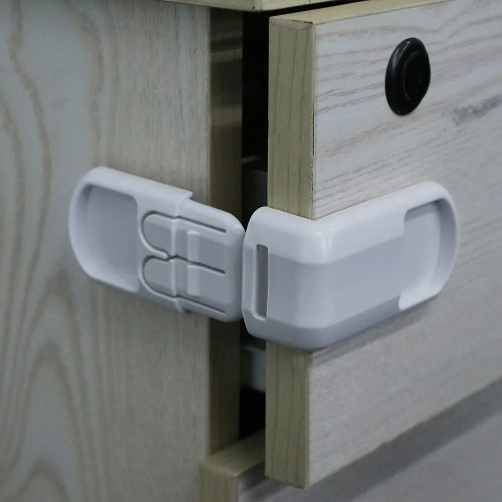 

1/4pcs Furniture Double Snap Drawers Anti-opening Children Protector Baby Safety Lock Wardrobe Door Right Angle