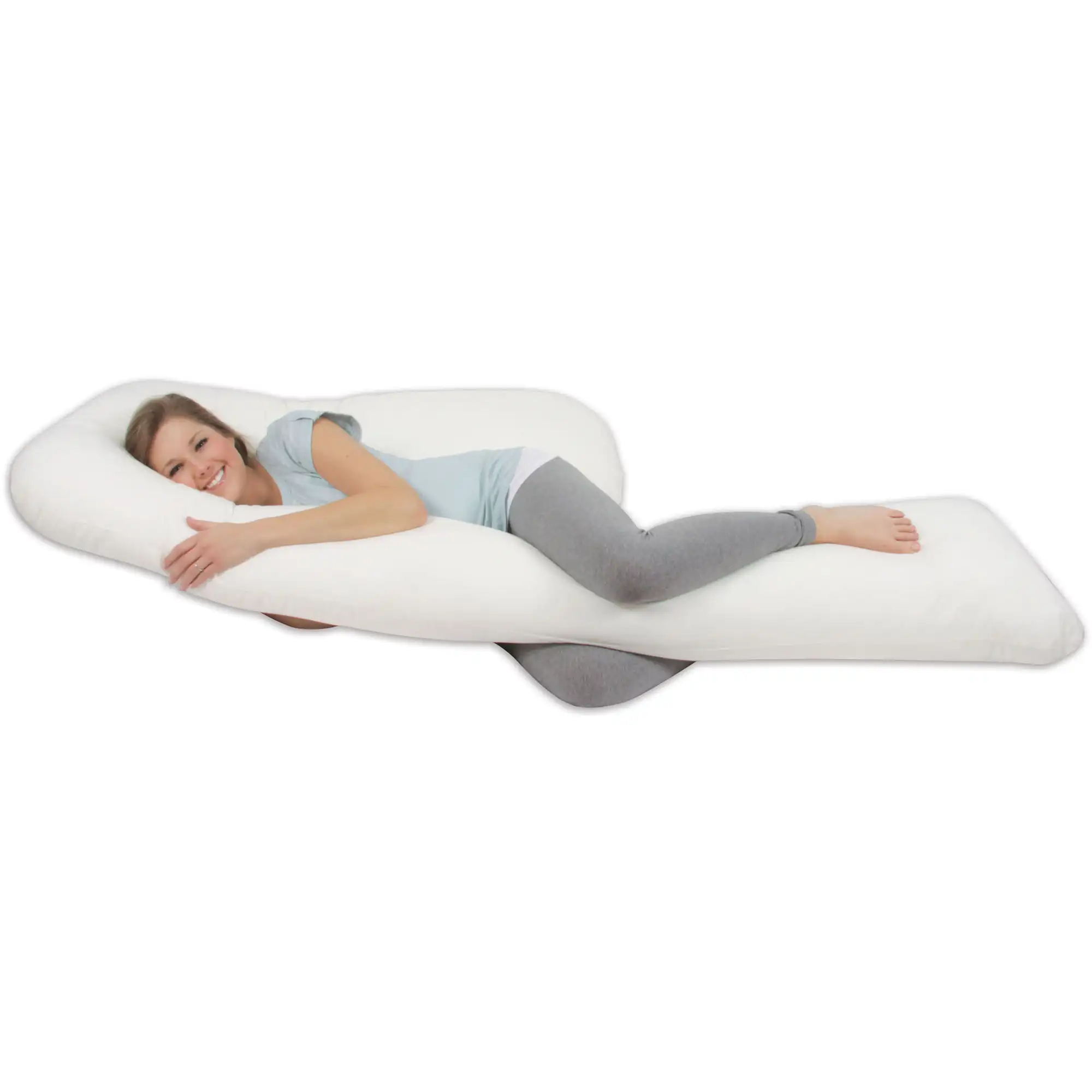 

-Leachco All Nighter Total Body Pregnancy Pillow, Ivory,Extra-wide and Long Head Section for Versatile Sleeping Styles