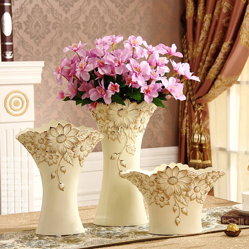 Luxury Chinese Classic Antique Ceramic Enamel Flower Vases Green Vase Craft Home Decoration 3