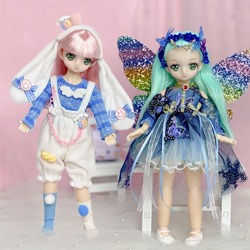 

30cm Doll Comic Face Doll 1/6 Bjd Doll ( Option B ) or Dress Up Clothes (option A ）kids Girls Birthday Gift Toys