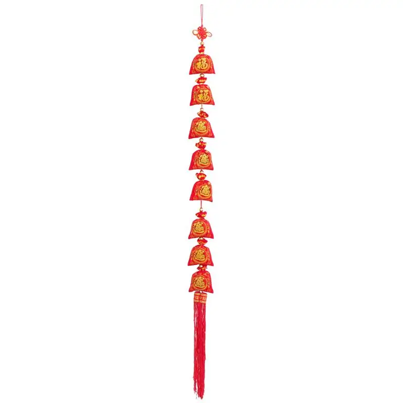 

1pc New Year Bag Pendant Bag String Decor Spring Festival Prop Red Bag Hanging Decor Spring Festival Decor(Red)