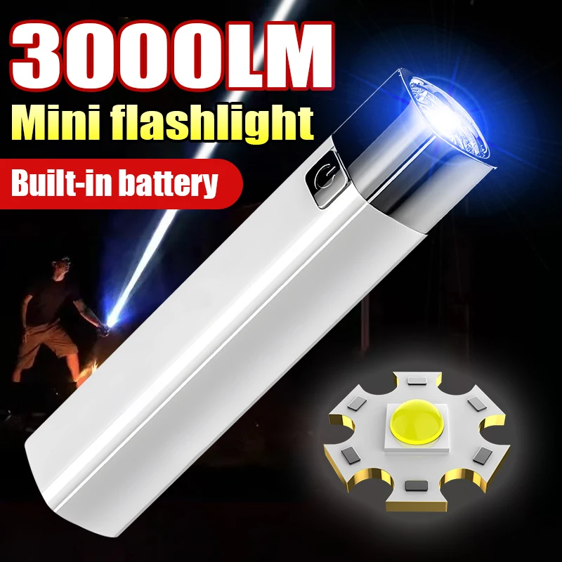 

Мини-фонарик с бликами, простой маленький фонарик, портативный, супер яркий, мини-бытовой фонарик, USB перезарядка, уличный светодиодный сильный фонарь