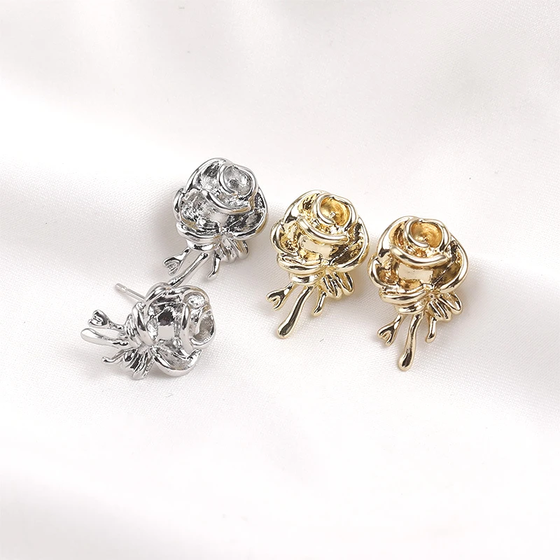 

Серьги-гвоздики с медным покрытием, 14 к, 3 шт.