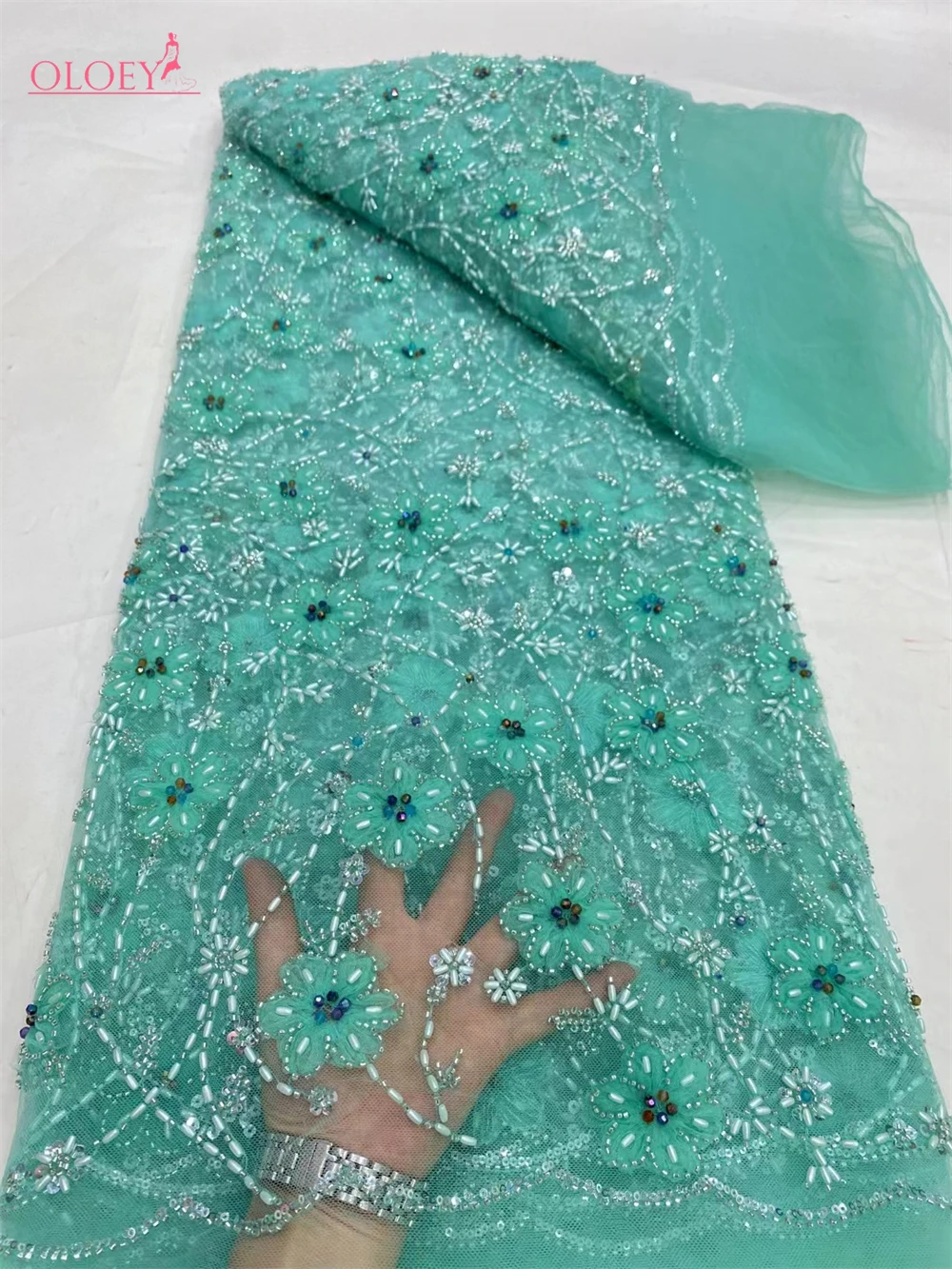 Модная Элегантная вышивка с бриллиантами Цветочная кружевная ткань африканская