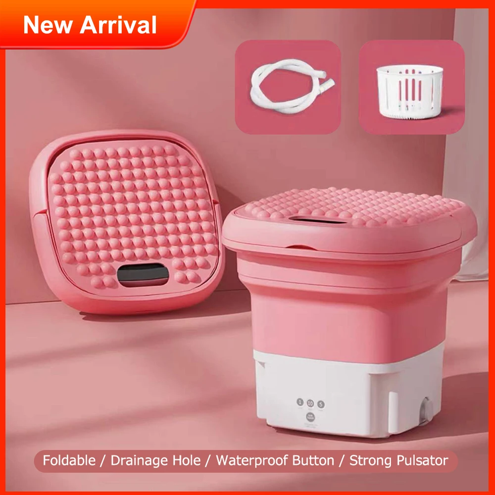 

Складная Стиральная машина для одежды с отверстием для слива, автоматическая ультразвуковая стирка для носков, нижнего белья, мини-стираль...