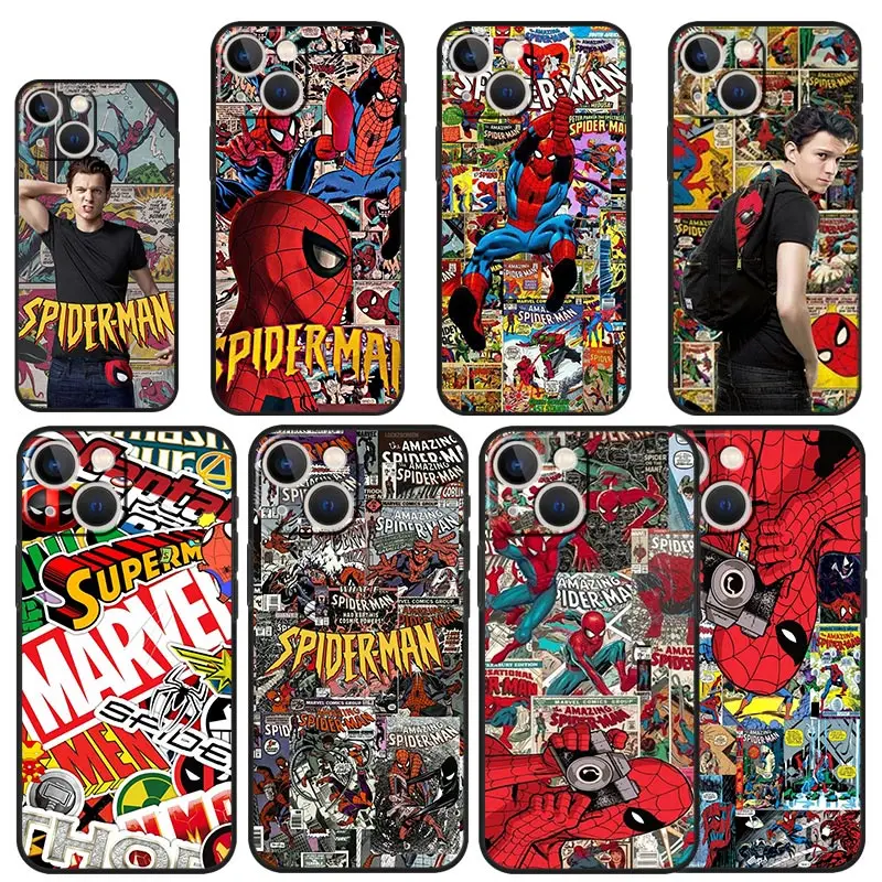 

For iPhone 11ProMax 13Pro 11 12 13 Pro Max Case for iPhone XS XSMax XR X 7 8 Plus Marvel Spiderman 3 Superhero Movie Comics LOGO