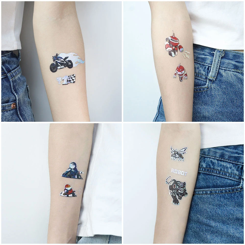 VeeCharm-Гоночная машина мейка космос единорог временные татуировки для детей