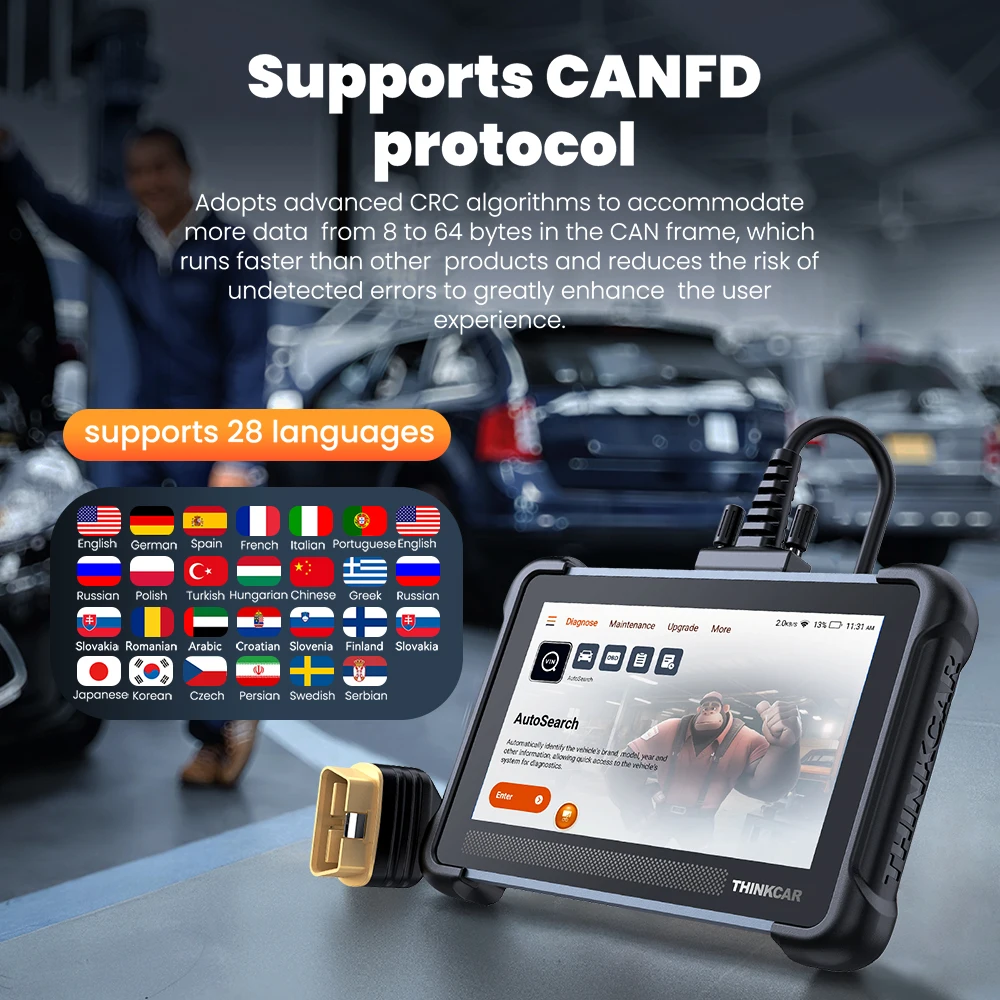 Фото Глобальная версия THINKSCAN 672 OBD2 сканер: пожизненно бесплатные диагностические инструменты для автомобилей, полная система, 28 функций сброса, тестирование актуаторов, CANFD, 2+32 ГБ ПЗУ №3