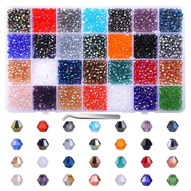 

Хрустальные бусины россыпью, зеркальные бусины, смесь из 2800 шт. граненых бусин для ювелирных изделий
