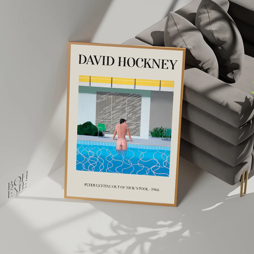 Дэвид Хокни Винтажный Художественный Принт Терраса Высококачественный HD Белый