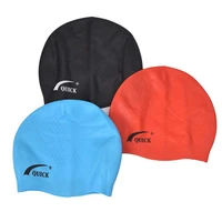 waterproof silicone ear guards comfortable long hair swimming cap can make logo