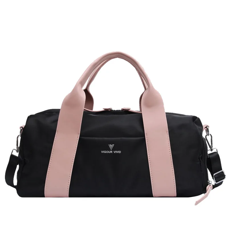 Woman Gym Yoga Bags Women Fitness Sports Black Bag Customized Portable Travel Training Bag With Shoes Compartment