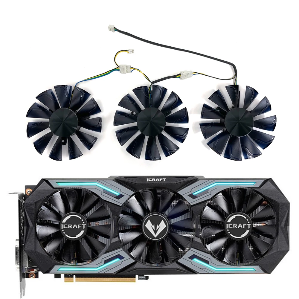 3PCS/Set NEW 85MM 4PIN GeForce RTX 2060 iCraft GPU Cooling Fan for MAXSUN GTX 1660 SUPER iCraft RTX2060 SUPER iCraft Cooling