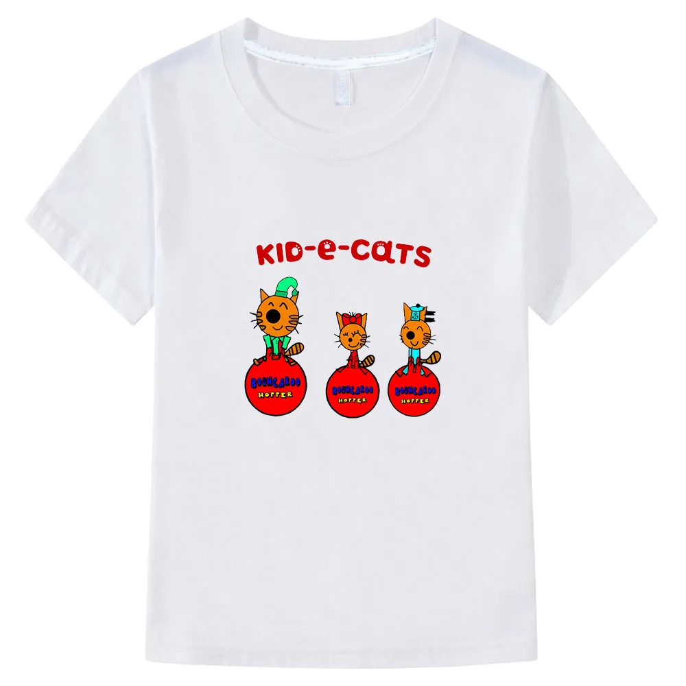 

Kids Summer Fashion 100% Cotton Kid-e-cats T-shirt Unisex Children Boys Short Sleeves Tops Tee Baby Children's Clothing Girls