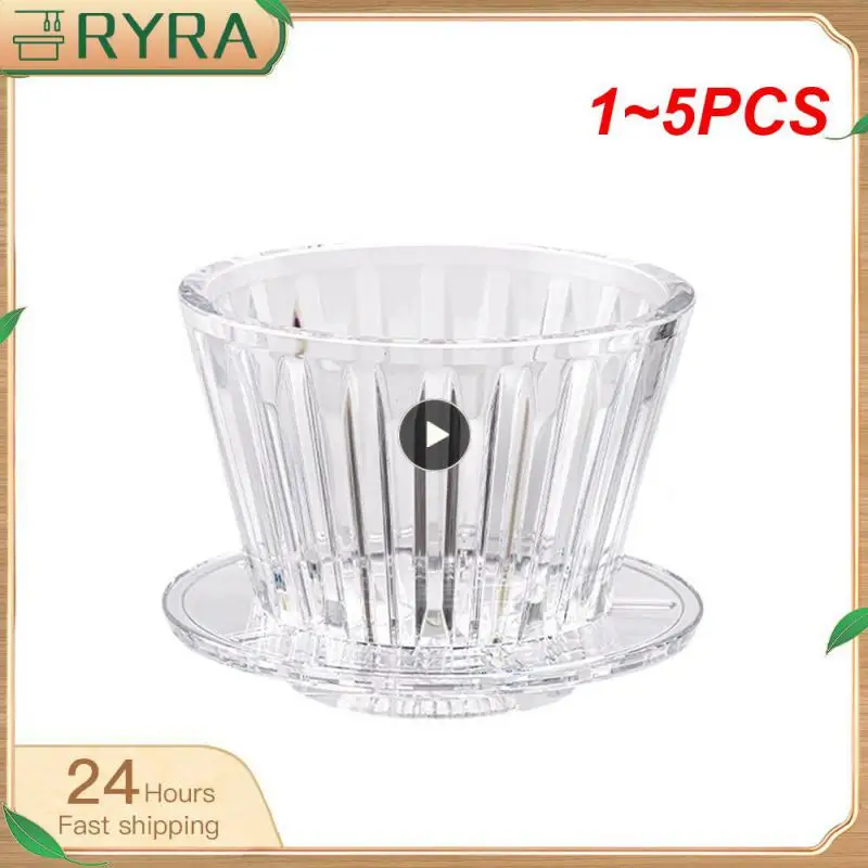 

1~5PCS B75 Wave Coffee Dripper Crystal Eye Pour Over Coffee Filter PCTG 1-2 Cups Coffee Maker Flat Bottom Increase Uniformity