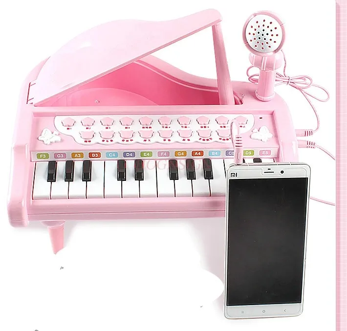 Children's Little Piano Toys Baby Music Early Education Electronic Organ with Microphone Girl Gift images - 6