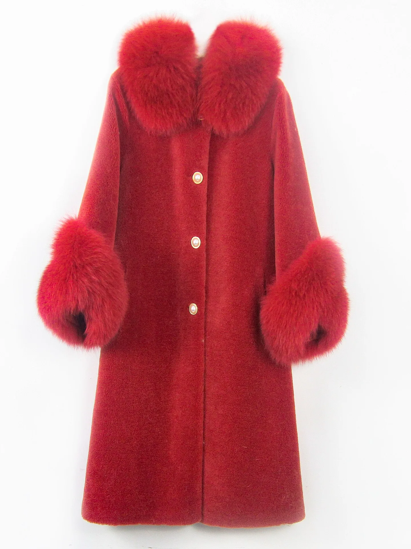 Winter Real Fur Thick Women's mid-length fox fur coat for autumn/Winter 2022 Warm Outwear Woolen Jackets