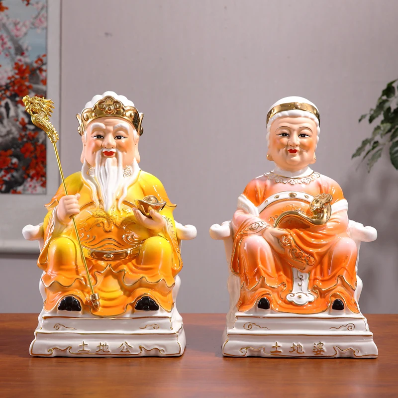 Юго-Восточная Азия TU DI GONG Бог богатства фигурка BUDDHA домашний алтарь магазин