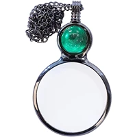 magnifier pendant necklacemagnify glass reading necklace10x magnifying glass necklace with vintage lucky crystal bead jewelry