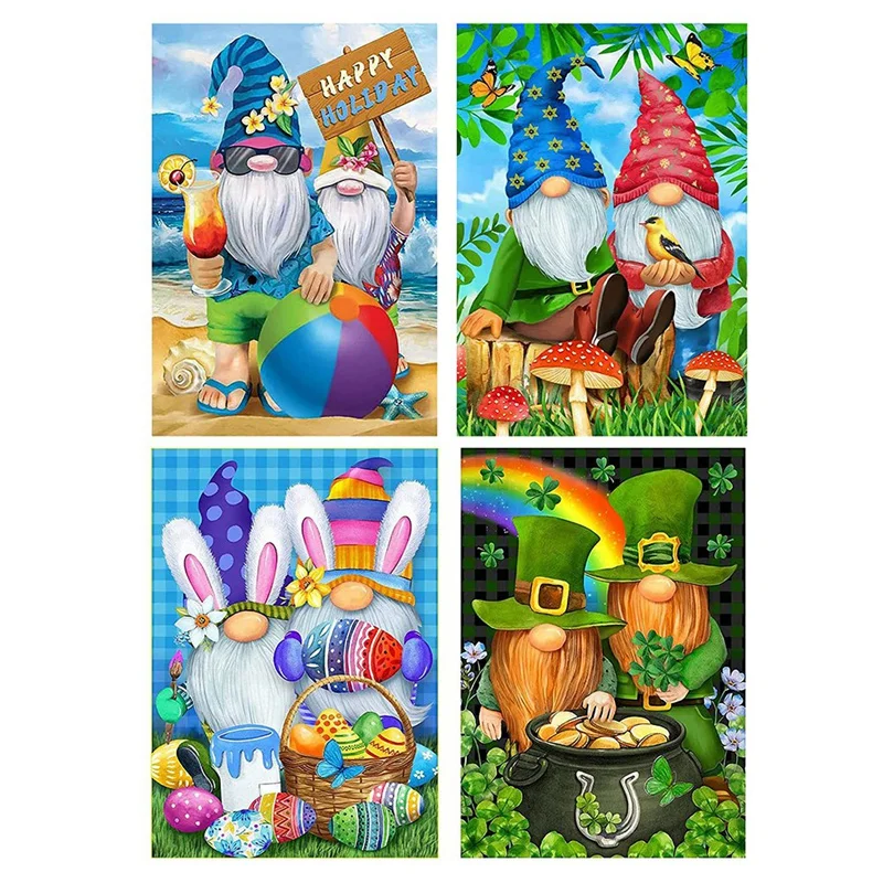 

DIY Diamond Painting Kits For Adults,Round Full Drill Crystal Embroidery Paintings Arts For Home Decor Gnome