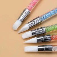 nail brush pens silicone nail gel silicone head diy manicure tools nail art brushes carving dotting pen nail art pens