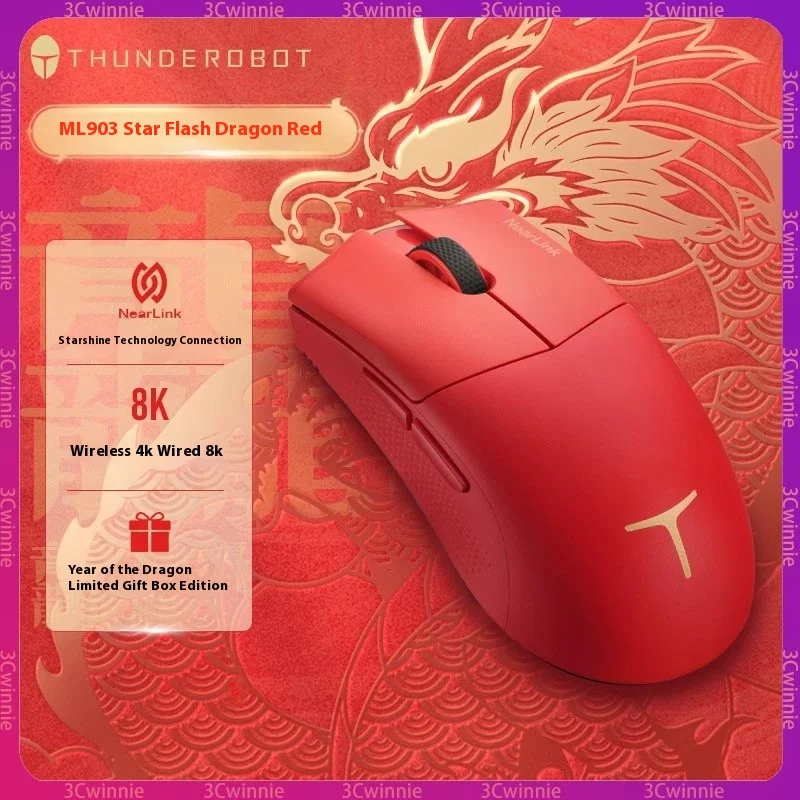 Thunderobot Ml903 The Year Of Loong Limited Беспроводная трехрежимная легкая игровая офисная мышь