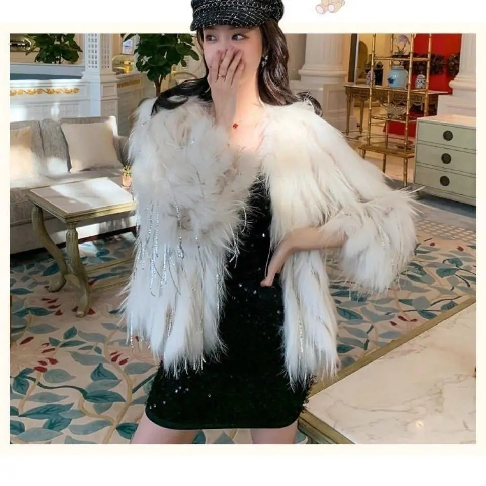 Fur coat Women's medium long autumn and winter wool coat coat