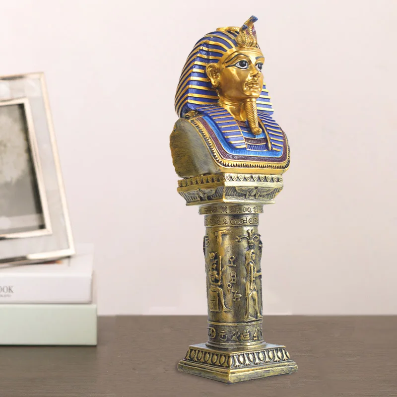 

Retro Egyptian Pharaohs Tutankhamun Cleopatra Head Sculpture Egypt King Figure Statue Ornaments Home Office Hotel Decoration