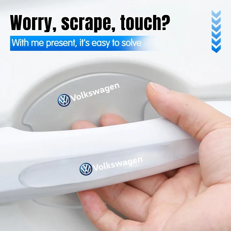 4/8 шт. защитные наклейки на дверную ручку автомобиля авто эмблема пленка против