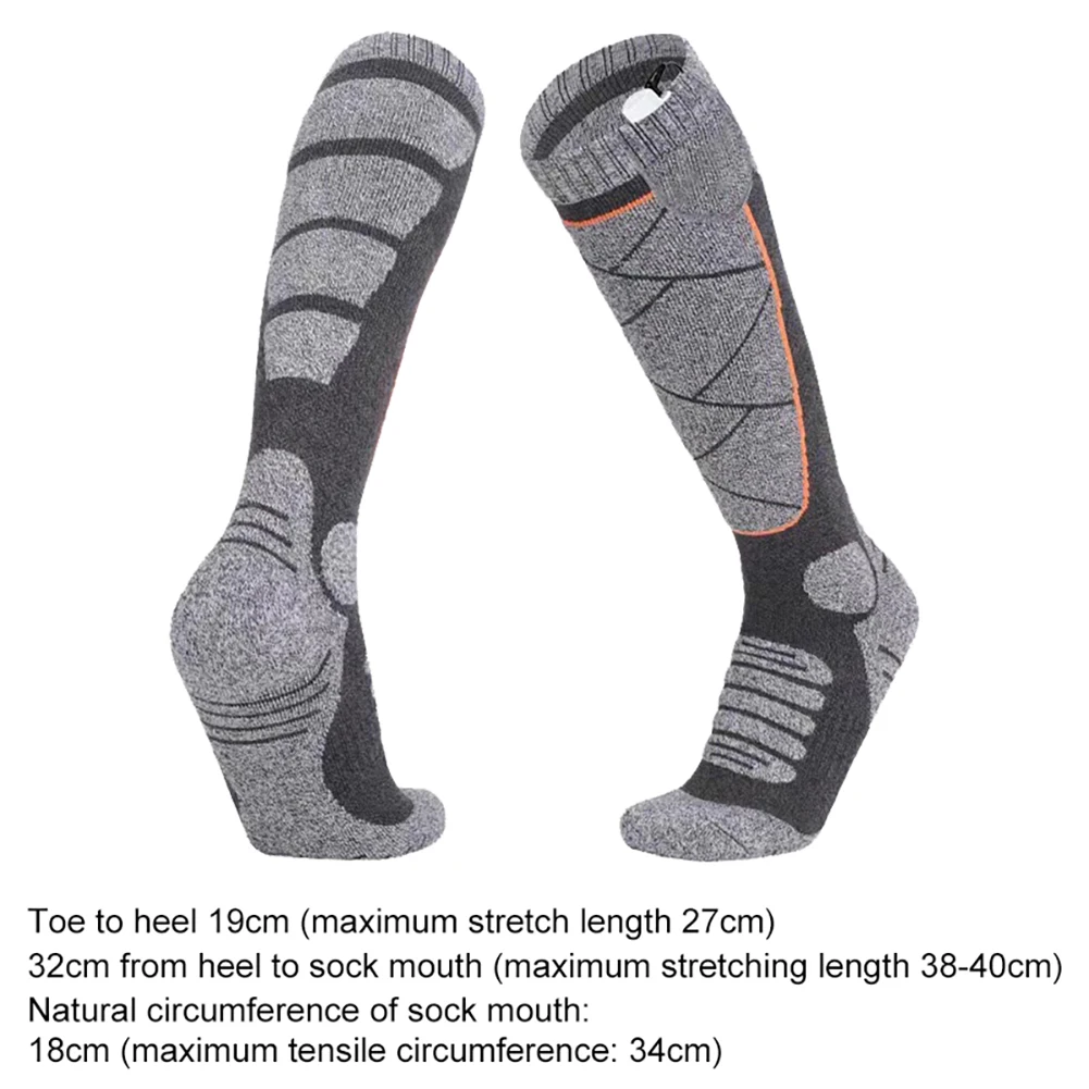 Electric Winter Warm Socks Elastic Comfortable Heating Socks 3 Modes Adjustable Breathable for Fishing Camping for Hiking Skiing