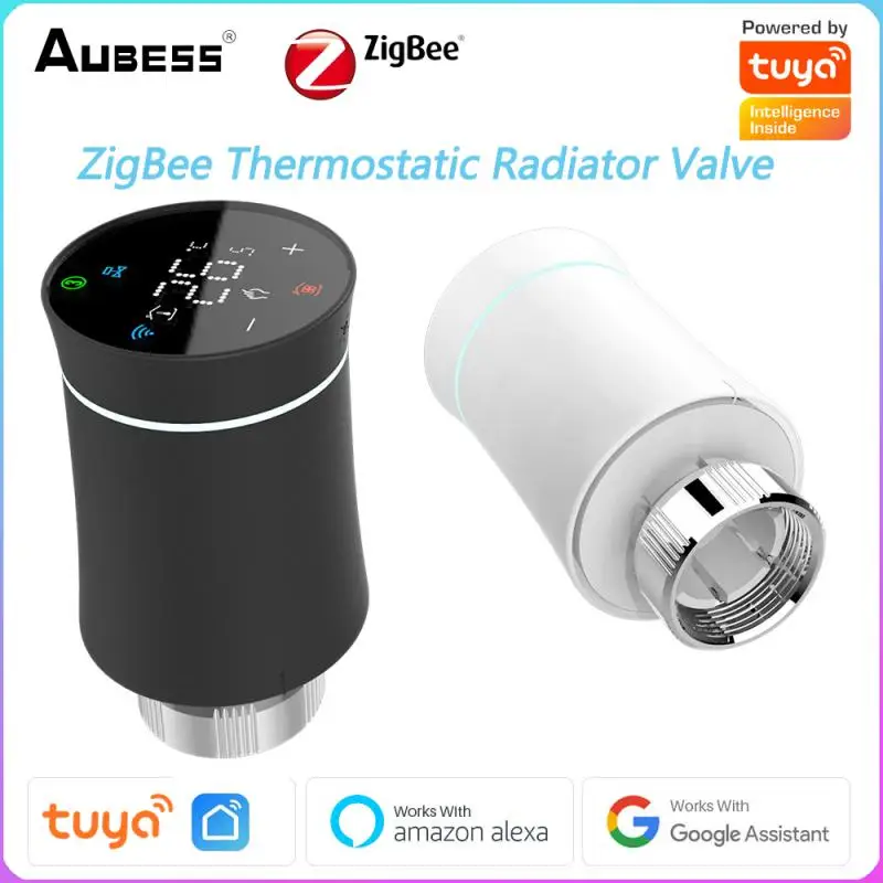 

Смарт-термостат Tuya ZigBee3.0 TRV, привод радиатора, регулятор температуры, голосовое управление, работает с Alexa Google Home