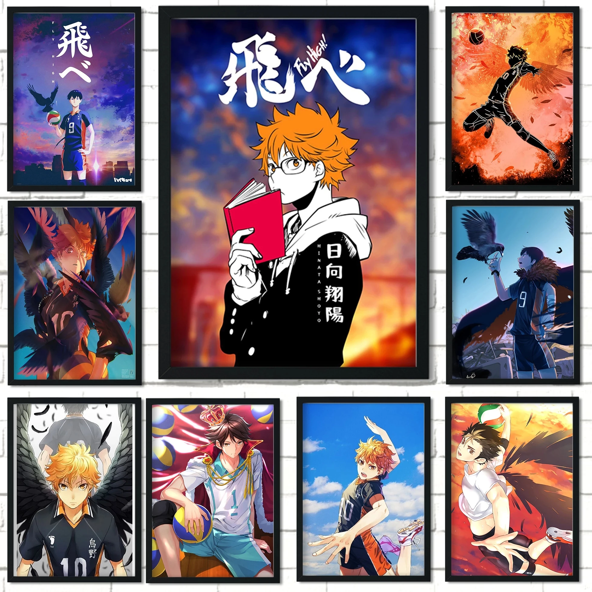 

Canvas HD Prints Haikyuu Pictures Wall Art Anime Figure Painting Home Decor Modular Boy Shoyo Hinata Poster Living Room No Frame