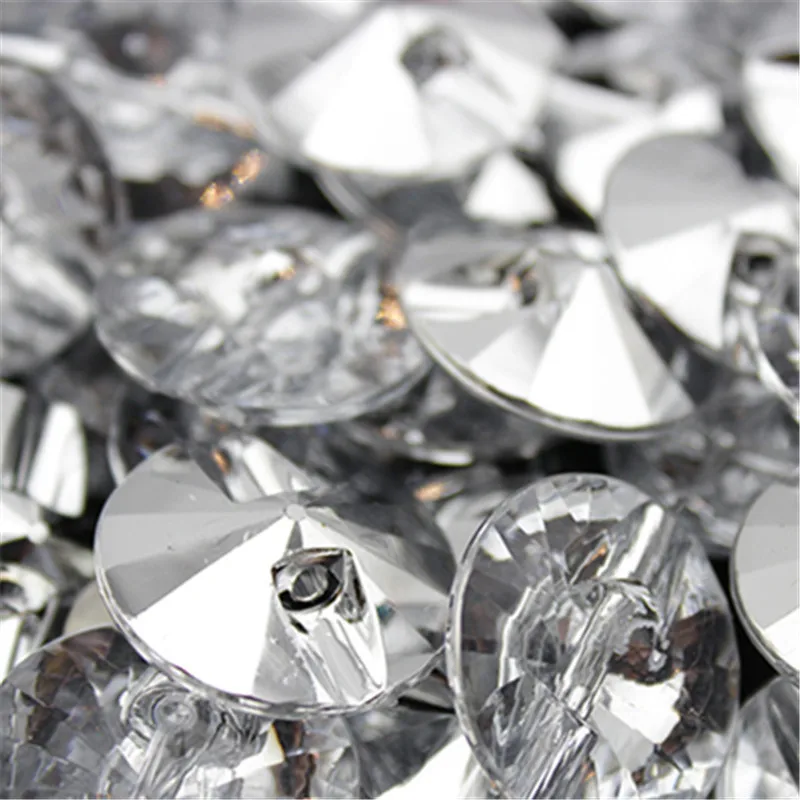 

100 шт. 8-15 мм акриловые прозрачные круглые серебряные пуговицы с кристаллами для шитья дивана обуви украшения для скрапбукинга