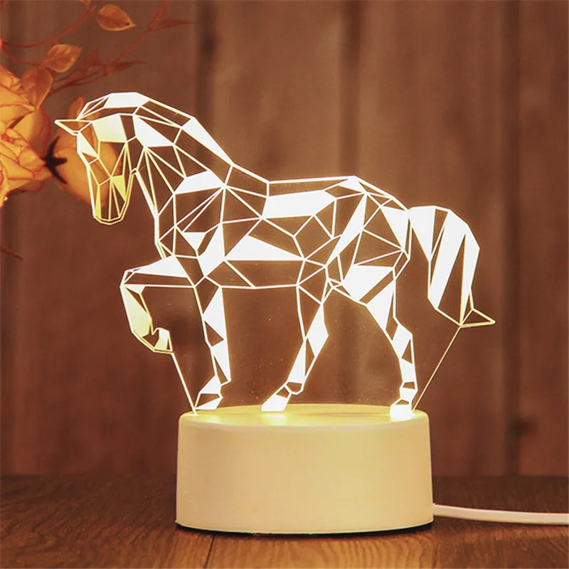 

Светодиодные ночники, 3D лампа, акриловая неоновая лампа с USB, рождественские украшения для дома, спальни, декор на день рождения, свадебные п...