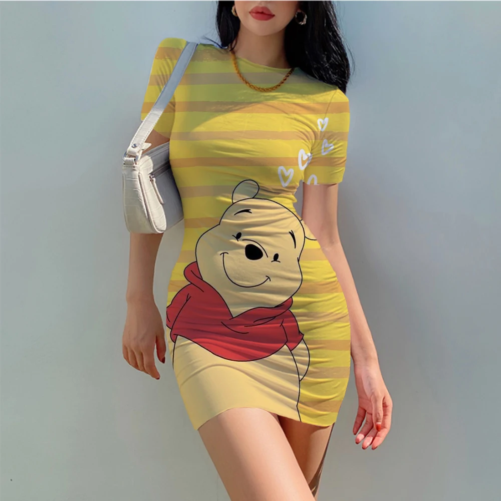 

Женское платье с принтом «Винни-Пух», с коротким рукавом