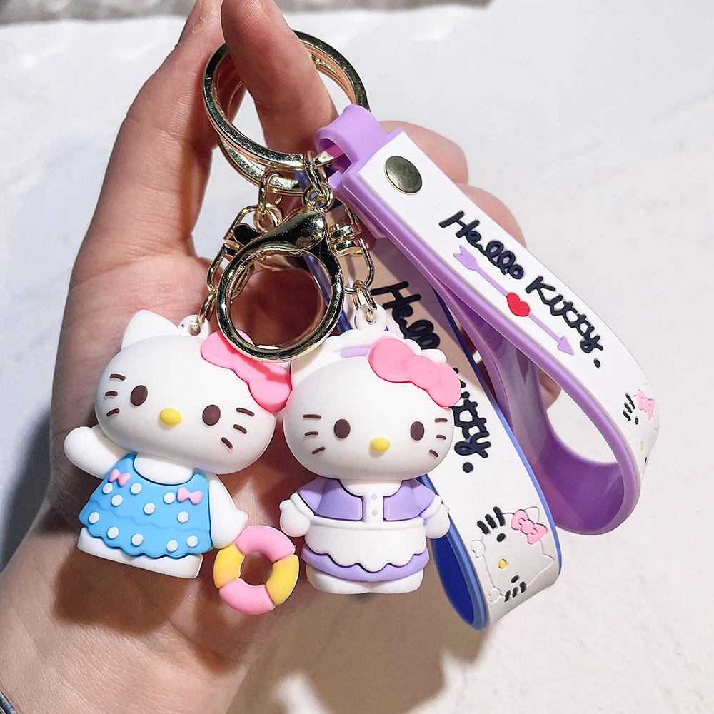 

Kawaii Sanrio Keychain Cute Cartoon Hello Kitty Keychains KT Cat Car Key Ring Backpack Pendant Ornaments Jewelry Holiday Gifts