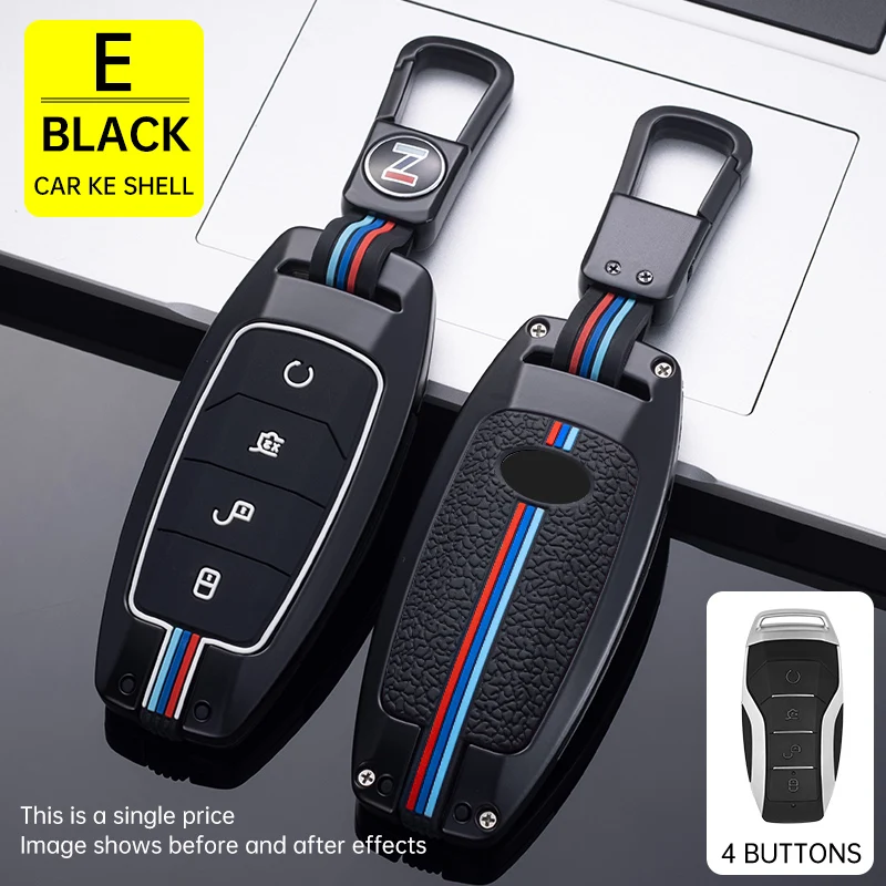 

Металлический силиконовый автомобильный ФОБ-цепь для BYD Tang DM 2018-2021 Smart 4 кнопки